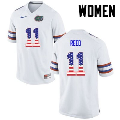 Women's Florida Gators #11 Jordan Reed NCAA Nike White USA Flag Fashion Authentic Stitched College Football Jersey BXC1762SZ